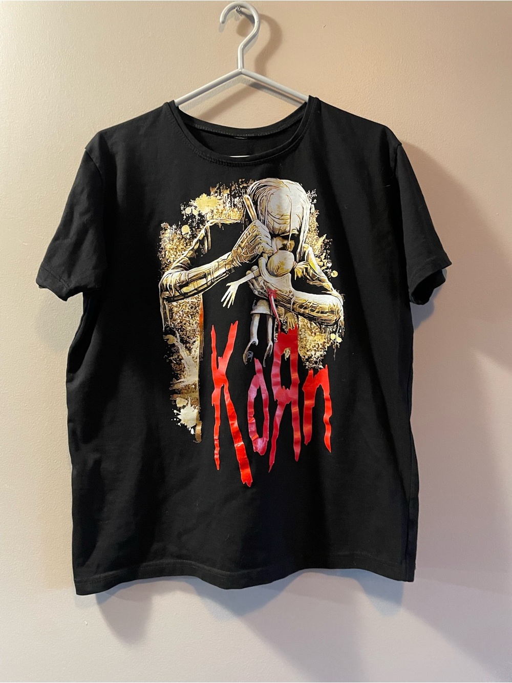 Korn Black Graphic Band Tee with Red Logo